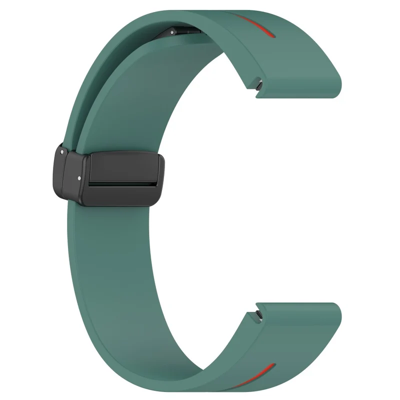 Garmin Fenix 7S / 6S / 5S Magnetic Strap Black Buckle Dual Color 20mm Silicone Watch Band - Black / White
