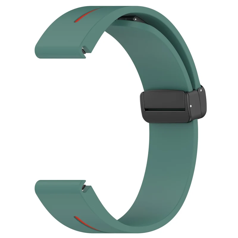 Garmin Fenix 7S / 6S / 5S Magnetic Strap Black Buckle Dual Color 20mm Silicone Watch Band - Black / White