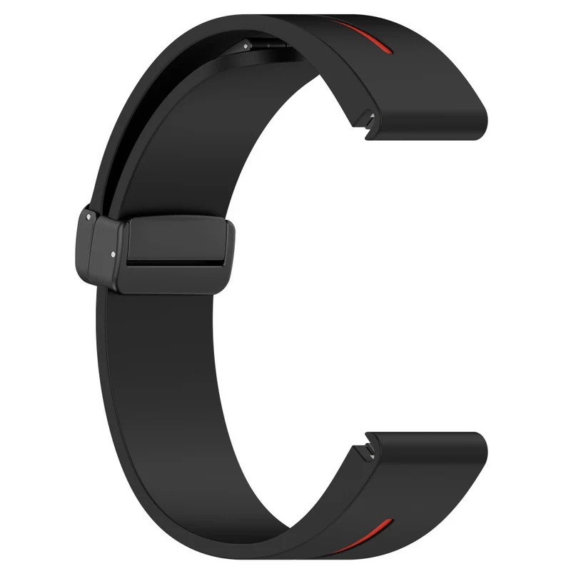 Garmin Fenix 7S / 6S / 5S Magnetic Strap Black Buckle Dual Color 20mm Silicone Watch Band - Black / White