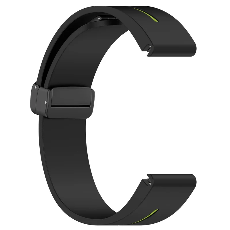 Garmin Fenix 7S / 6S / 5S Magnetic Strap Black Buckle Dual Color 20mm Silicone Watch Band - Black / White
