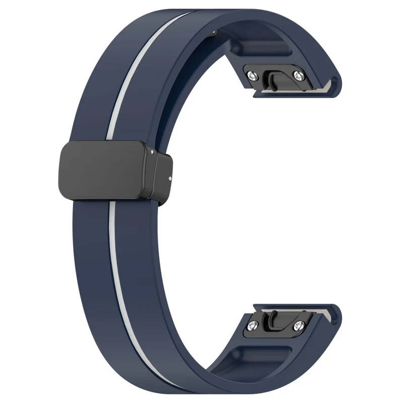 Garmin Fenix 7S / 6S / 5S Magnetic Strap Black Buckle Dual Color 20mm Silicone Watch Band - Black / White