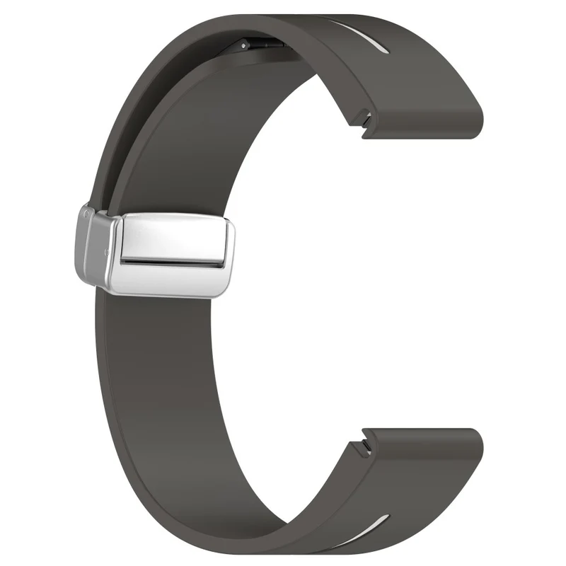 Garmin Fenix 7S / 6S / 5S Magnetic Watchband 20mm Dual Color Silicone Watch Strap with Silver Buckle - Black / White