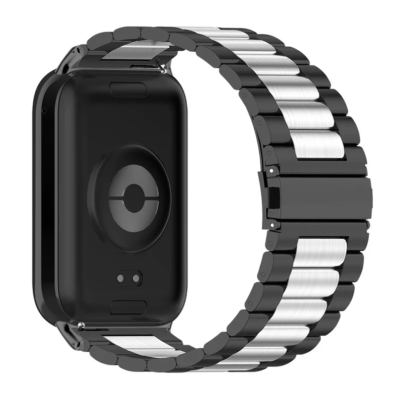 Xiaomi Smart Band 8 Pro Watch Band Stainless Steel Watch Strap with Tool Spring Bar - Black / Silver / Black