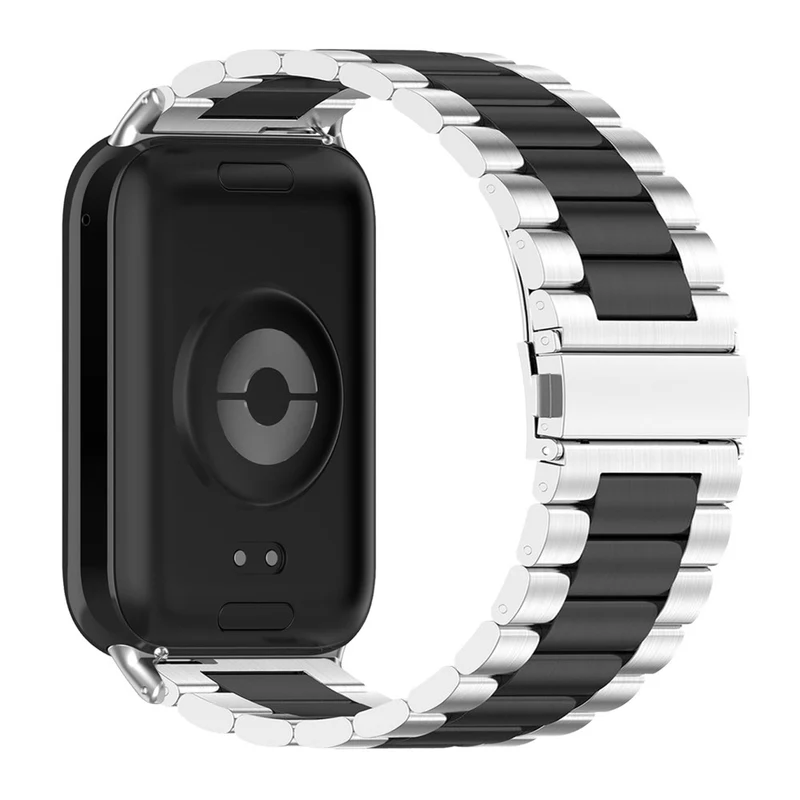 Xiaomi Smart Band 8 Pro Watch Band Stainless Steel Watch Strap with Tool Spring Bar - Black / Silver / Black