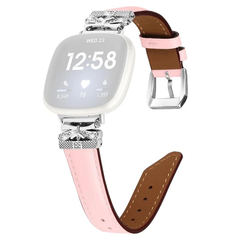 Fitbit Versa 3 / 4 / Sense / Sense 2 Silver Buckle Watchband Butterfly Connector Strap