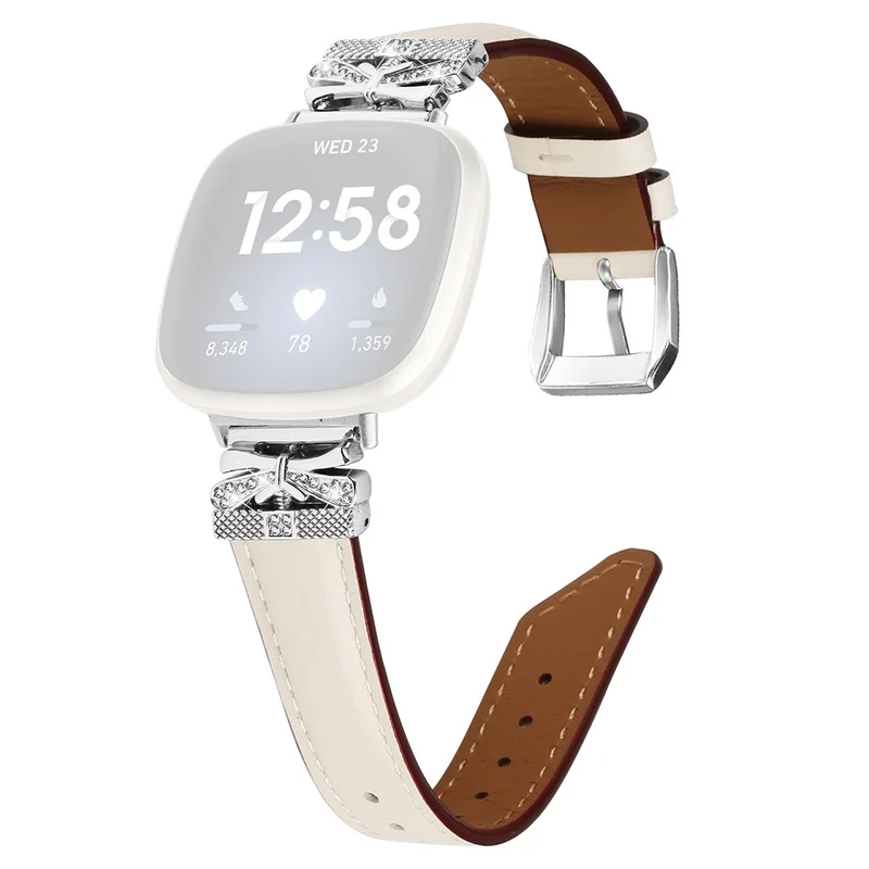 Fitbit Versa 3 / 4 / Sense / Sense 2 Silver Buckle Watchband Butterfly Connector Strap