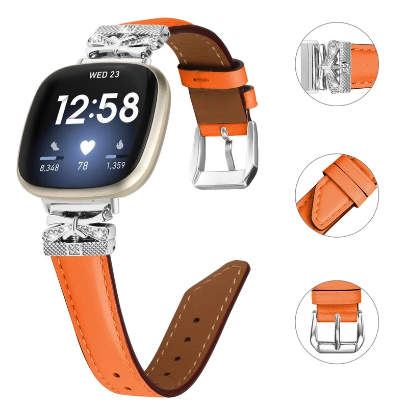 Fitbit Versa 3 / 4 / Sense / Sense 2 Silver Buckle Watchband Butterfly Connector Strap