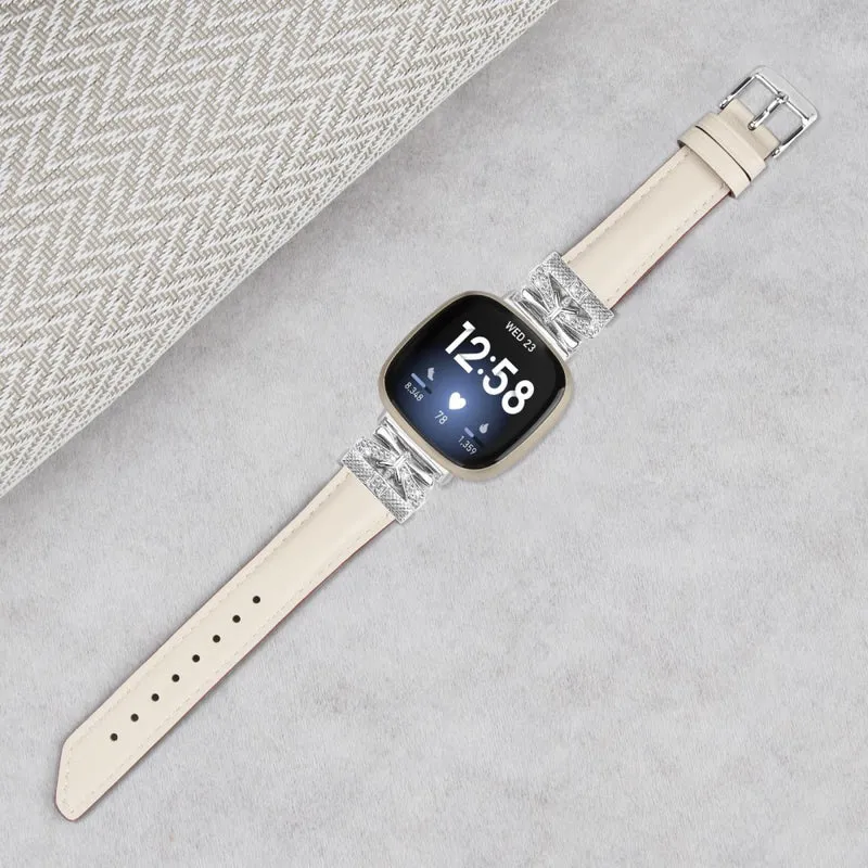 Fitbit Versa 3 / 4 / Sense / Sense 2 Silver Buckle Watchband Butterfly Connector Strap
