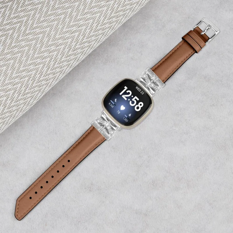 Fitbit Versa 3 / 4 / Sense / Sense 2 Silver Buckle Watchband Butterfly Connector Strap