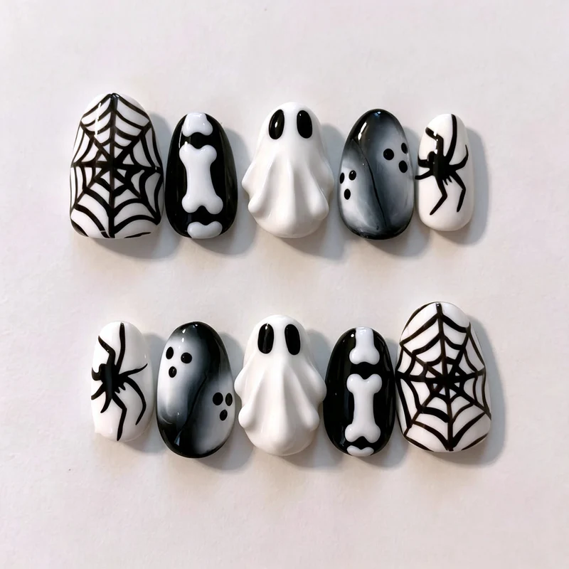 Halloween-Themen Press-On Nagelkunst Set 1790738549