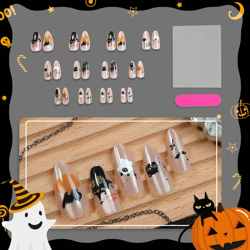 Halloween-Themen Nagelkunst Press-On Kollektion