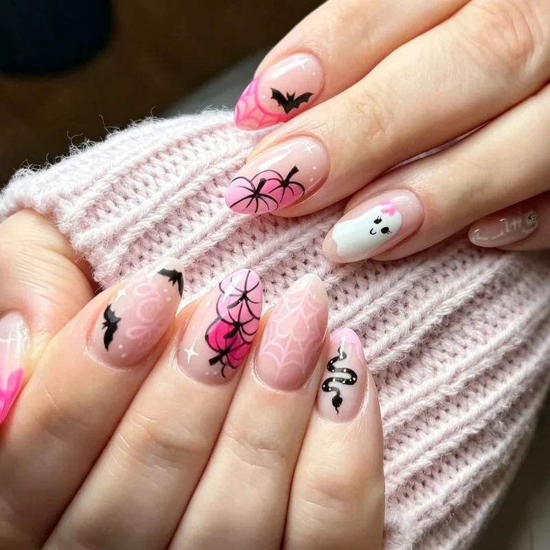 Halloween-Themen Manuelle Press-On Nagelset
