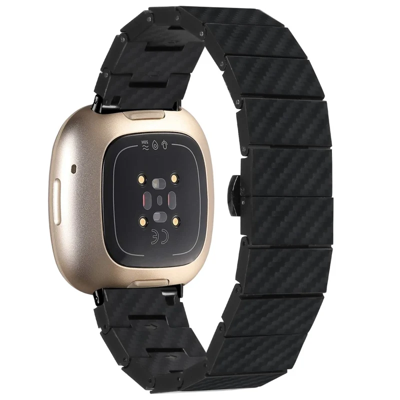 Fitbit Versa 4 / Sense 2 Carbon Fiber Watch Strap Waterproof Replacement Wrist Band