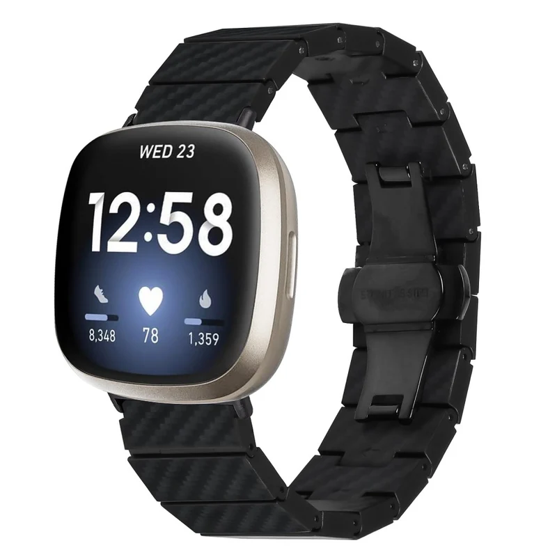 Fitbit Versa 3 / Sense Smart Watch Band Carbon Fiber Waterproof Replacement Wrist Strap