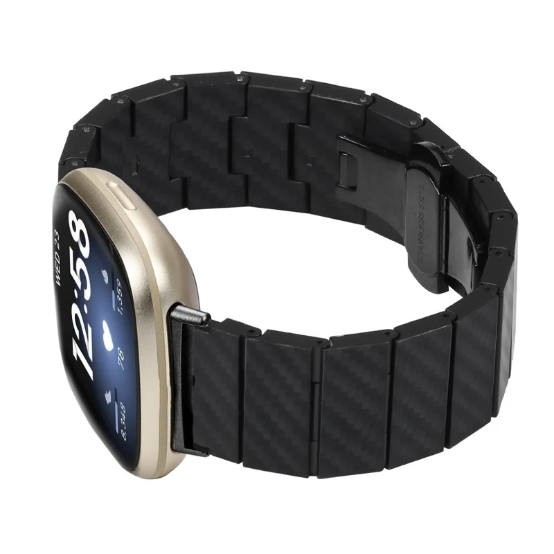 Fitbit Versa 3 / Sense Smart Watch Band Carbon Fiber Waterproof Replacement Wrist Strap