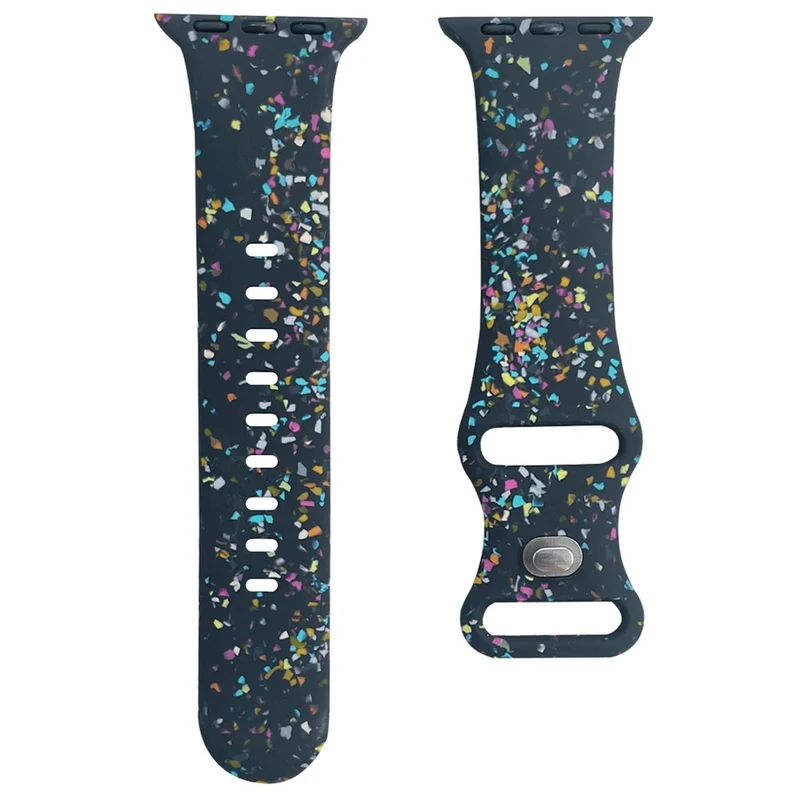 Pattern Band Apple Watch Universal 49mm/45mm/42mm Silicone Watch Strap - Blue Grey