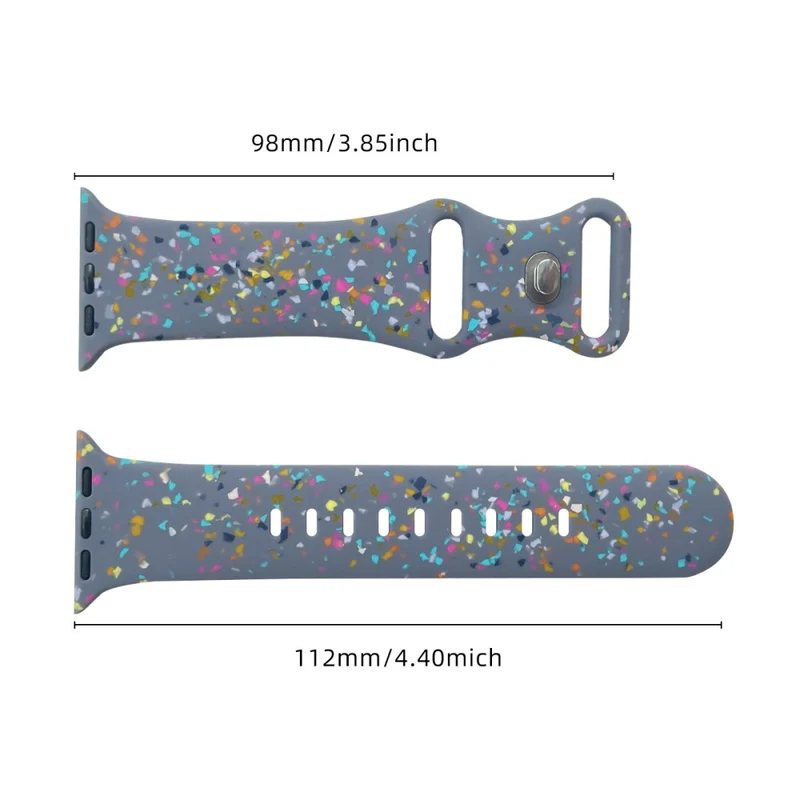 Pattern Band Apple Watch Universal 49mm/45mm/42mm Silicone Watch Strap - Blue Grey