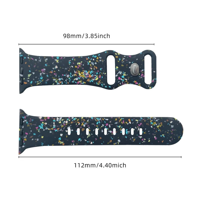 Pattern Band Apple Watch Universal 49mm/45mm/42mm Silicone Watch Strap - Blue Grey