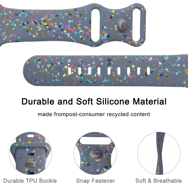 Pattern Band Apple Watch Universal 49mm/45mm/42mm Silicone Watch Strap - Blue Grey