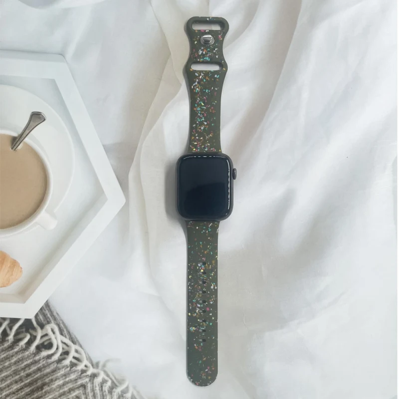 Pattern Band Apple Watch Universal 49mm/45mm/42mm Silicone Watch Strap - Blue Grey