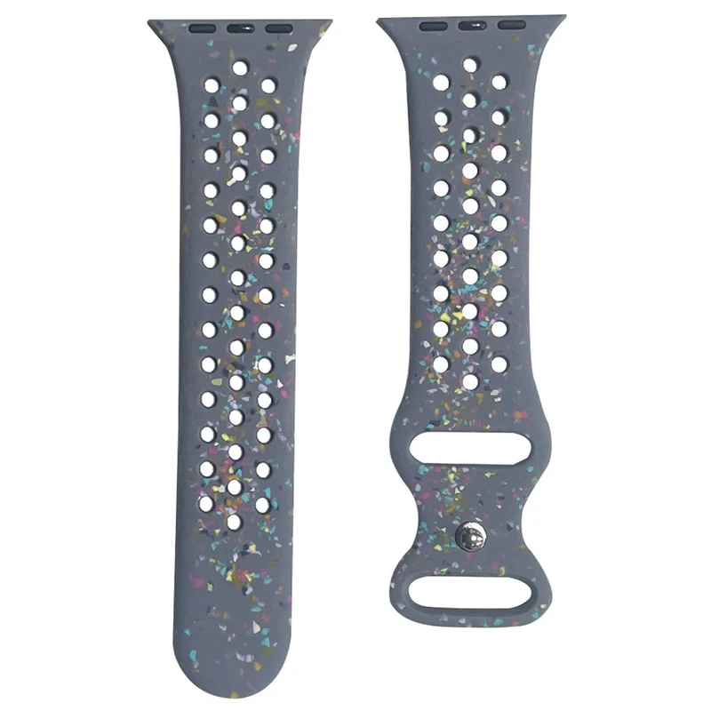 Silicone Band Apple Watch Universal 49mm/45mm/42mm Pattern Watch Strap - Blue Grey