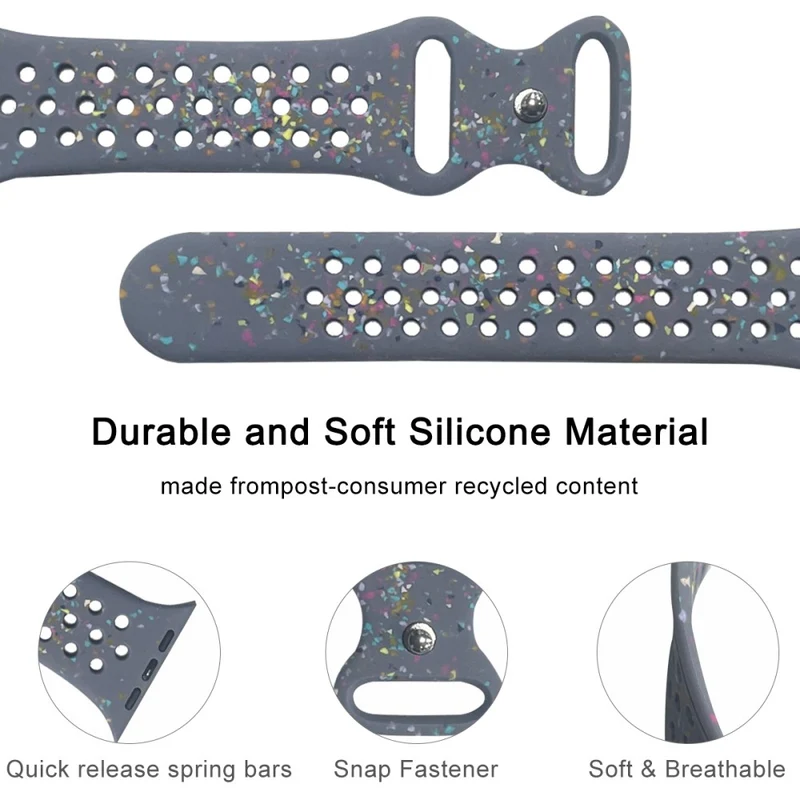 Silicone Band Apple Watch Universal 49mm/45mm/42mm Pattern Watch Strap - Blue Grey