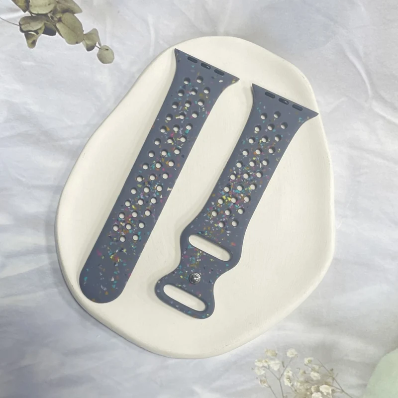 Silicone Band Apple Watch Universal 49mm/45mm/42mm Pattern Watch Strap - Blue Grey