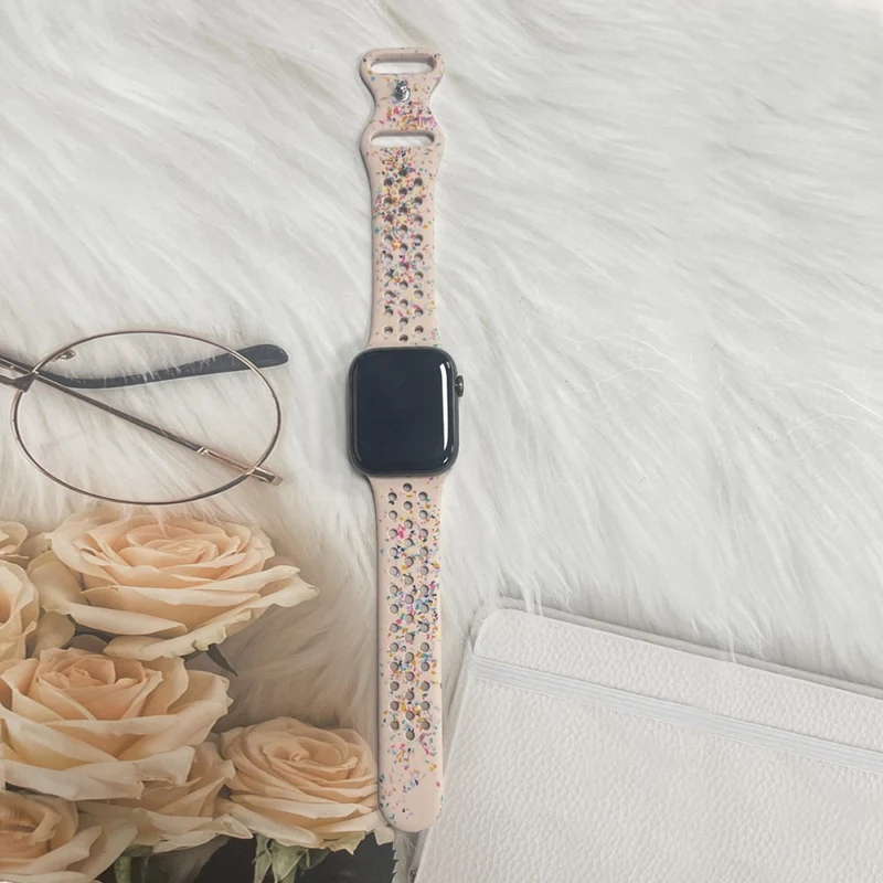 Silicone Band Apple Watch Universal 49mm/45mm/42mm Pattern Watch Strap - Blue Grey