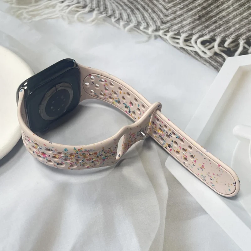 Silicone Band Apple Watch Universal 49mm/45mm/42mm Pattern Watch Strap - Blue Grey