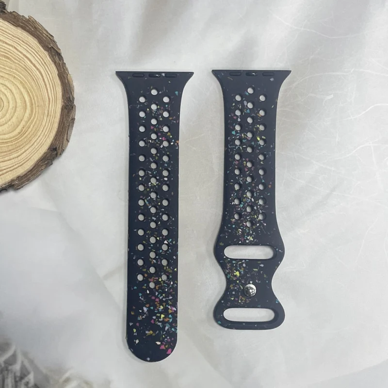 Silicone Band Apple Watch Universal 49mm/45mm/42mm Pattern Watch Strap - Blue Grey