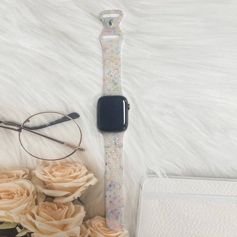 Silicone Band Apple Watch Universal 49mm/45mm/42mm Pattern Watch Strap - Blue Grey