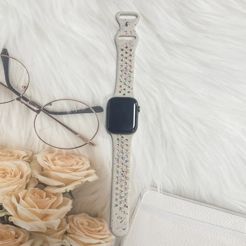 Silicone Band Apple Watch Universal 49mm/45mm/42mm Pattern Watch Strap - Blue Grey