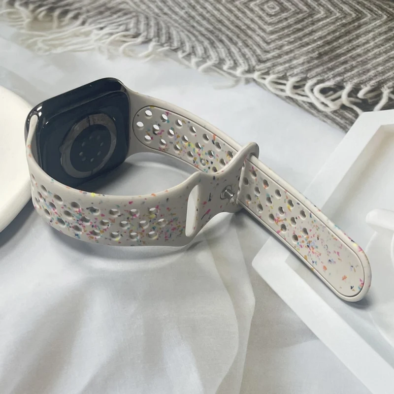 Silicone Band Apple Watch Universal 49mm/45mm/42mm Pattern Watch Strap - Blue Grey