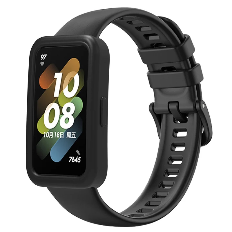 Wrist Strap Huawei Band 8 Silicone Sport Watch Band with Protective Cover