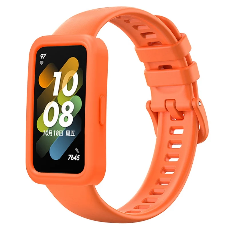 Wrist Strap Huawei Band 8 Silicone Sport Watch Band with Protective Cover