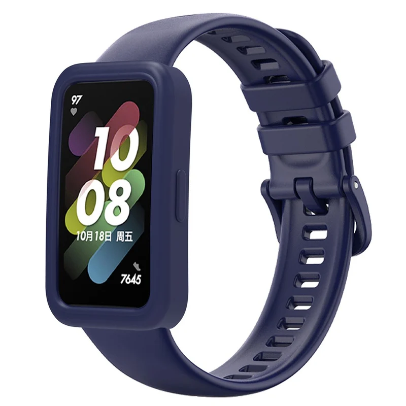 Wrist Strap Huawei Band 8 Silicone Sport Watch Band with Protective Cover
