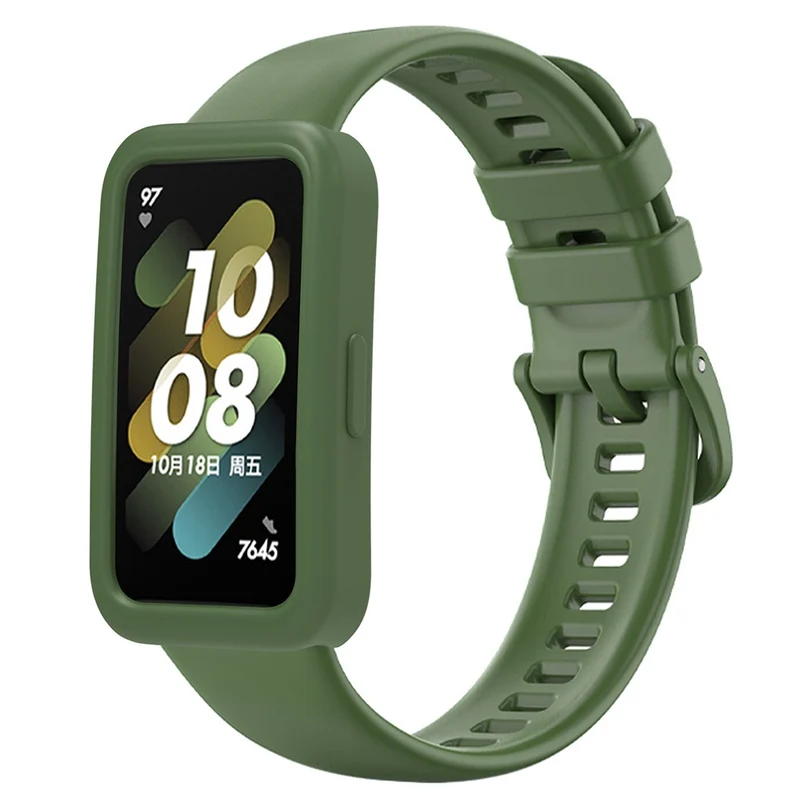 Wrist Strap Huawei Band 8 Silicone Sport Watch Band with Protective Cover