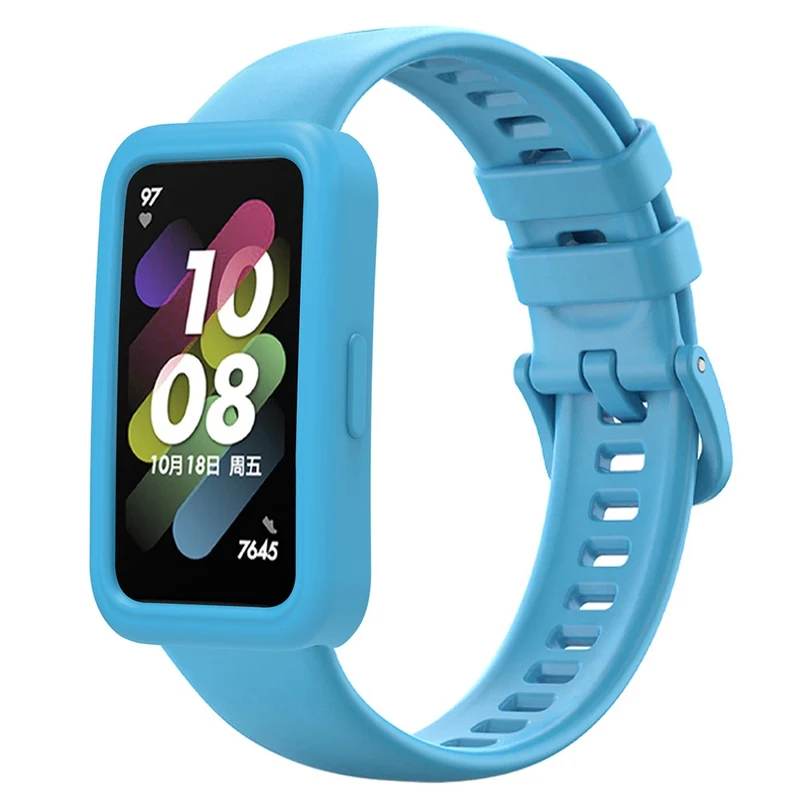 Wrist Strap Huawei Band 8 Silicone Sport Watch Band with Protective Cover