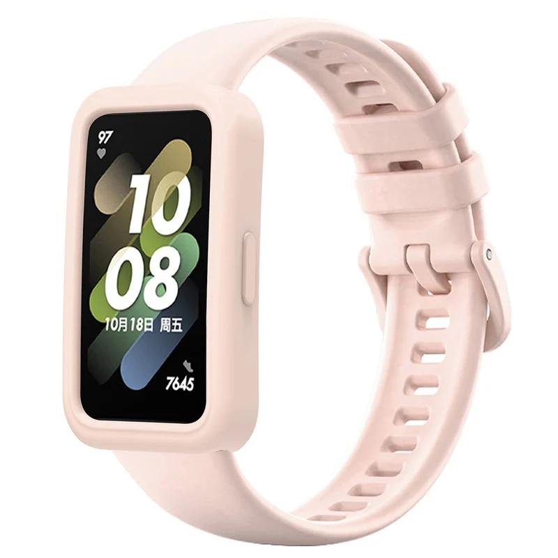 Wrist Strap Huawei Band 8 Silicone Sport Watch Band with Protective Cover