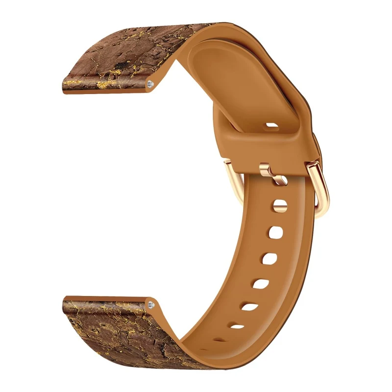 20mm Watch Band Samsung Galaxy Watch6 Classic 43mm 47mm / Watch6 40mm 44mm Genuine Tree LeatherandTPE Strap - Style A