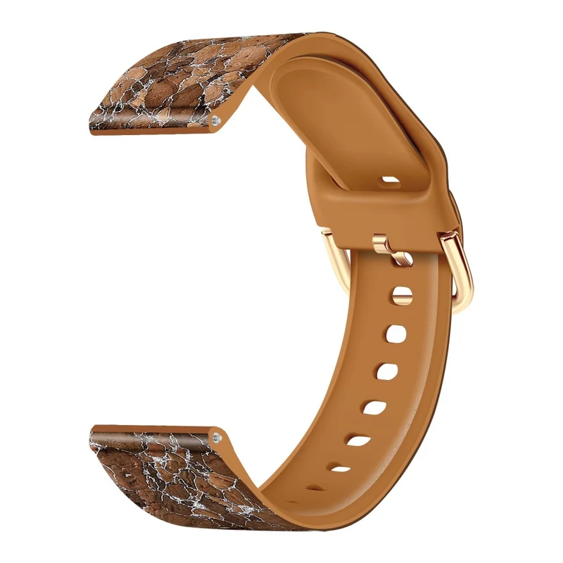 20mm Watch Band Samsung Galaxy Watch6 Classic 43mm 47mm / Watch6 40mm 44mm Genuine Tree LeatherandTPE Strap - Style A