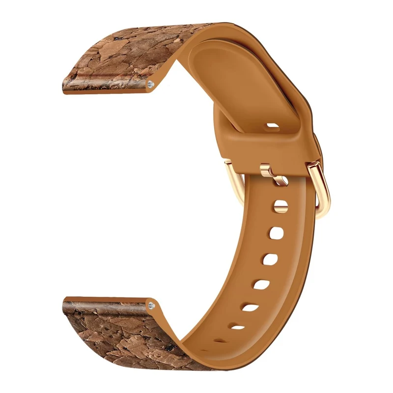 20mm Watch Band Samsung Galaxy Watch6 Classic 43mm 47mm / Watch6 40mm 44mm Genuine Tree LeatherandTPE Strap - Style A