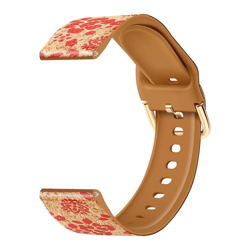 20mm Watch Band Samsung Galaxy Watch6 Classic 43mm 47mm / Watch6 40mm 44mm Genuine Tree LeatherandTPE Strap - Style A