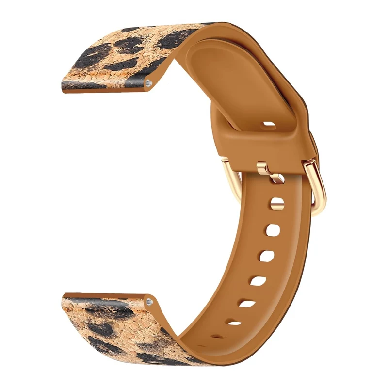 20mm Watch Band Samsung Galaxy Watch6 Classic 43mm 47mm / Watch6 40mm 44mm Genuine Tree LeatherandTPE Strap - Style A