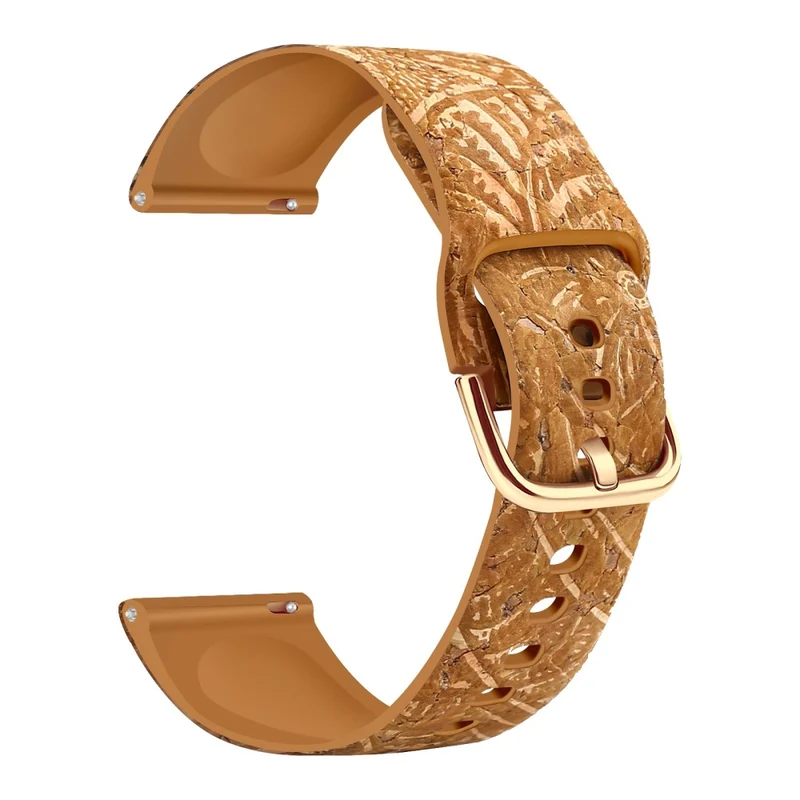 20mm Watch Band Samsung Galaxy Watch6 Classic 43mm 47mm / Watch6 40mm 44mm Genuine Tree LeatherandTPE Strap - Style A