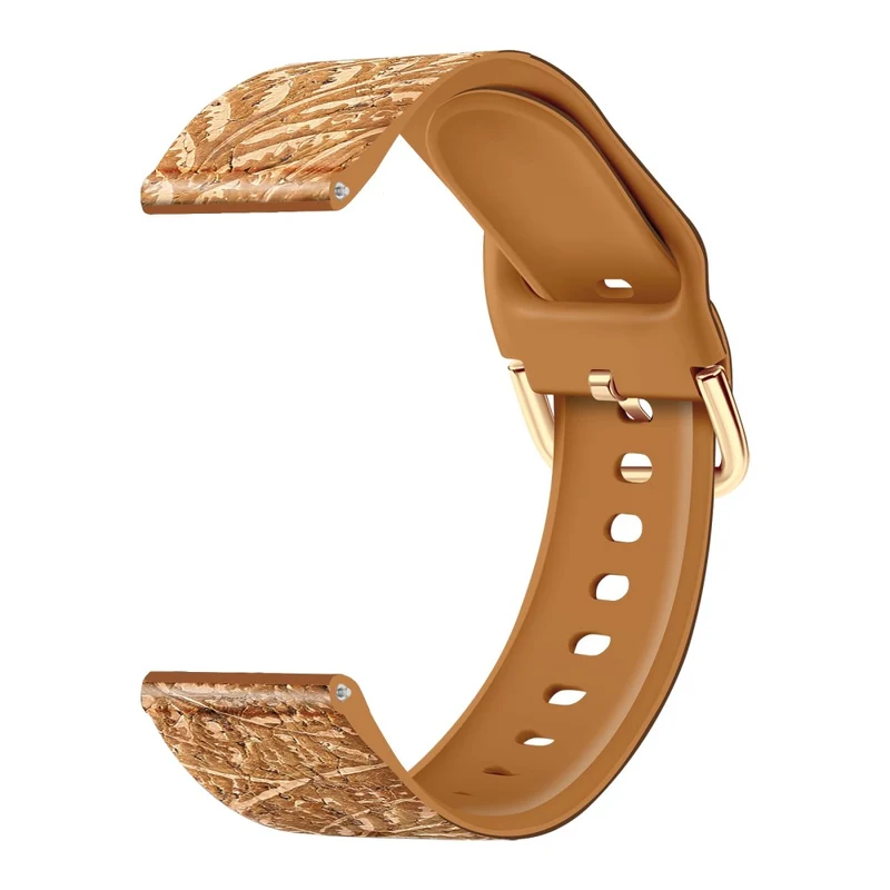 20mm Watch Band Samsung Galaxy Watch6 Classic 43mm 47mm / Watch6 40mm 44mm Genuine Tree LeatherandTPE Strap - Style A
