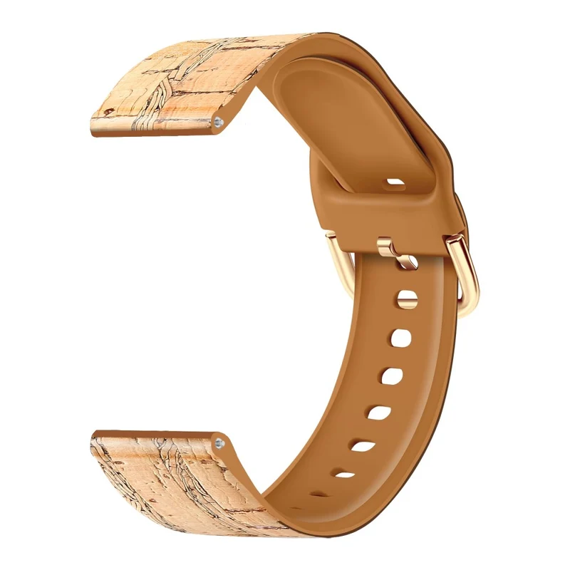 20mm Watch Band Samsung Galaxy Watch6 Classic 43mm 47mm / Watch6 40mm 44mm Genuine Tree LeatherandTPE Strap - Style A