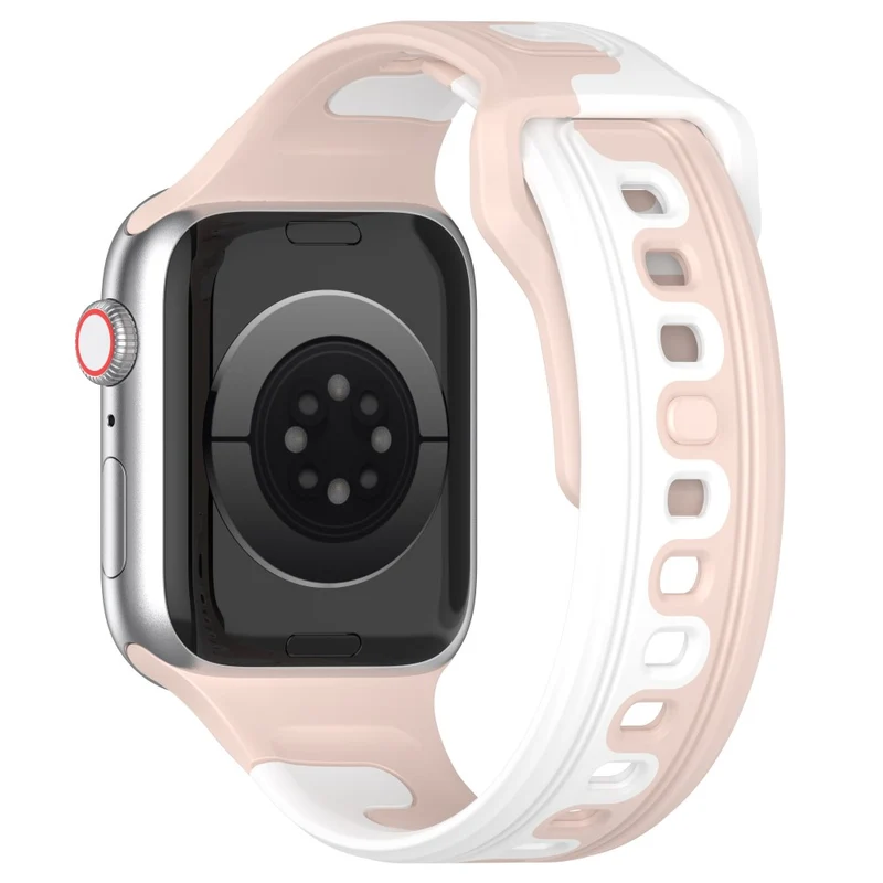 Watch Strap Apple Watch Series 9 8 7 41mm / SE (2023) SE (2022) SE Series 6 5 4 40mm / Series 3 2 1 38mm Dual-color Silicone Band - Black / Red