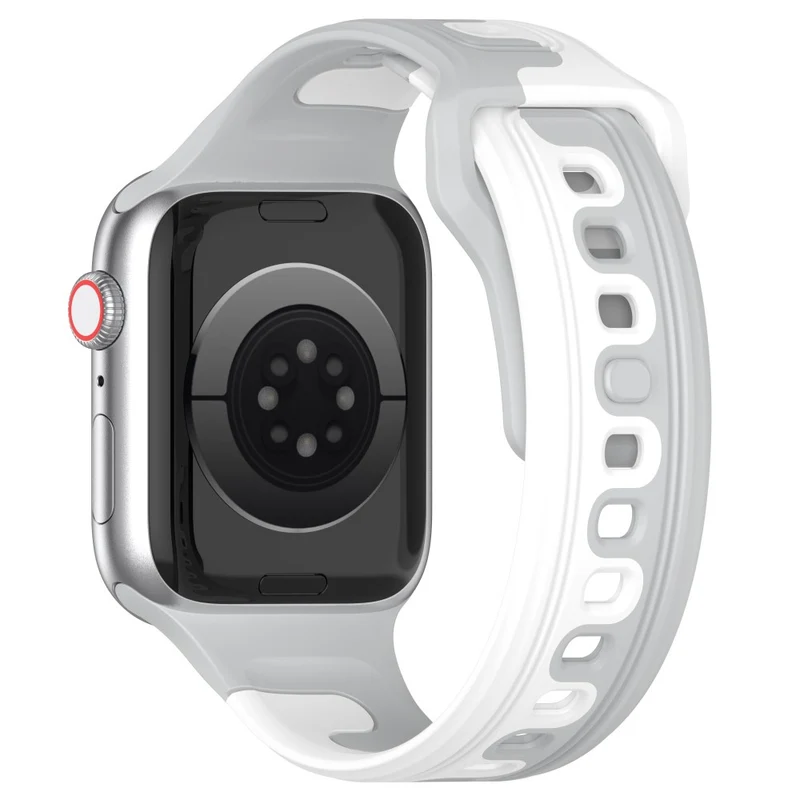 Watch Strap Apple Watch Series 9 8 7 41mm / SE (2023) SE (2022) SE Series 6 5 4 40mm / Series 3 2 1 38mm Dual-color Silicone Band - Black / Red