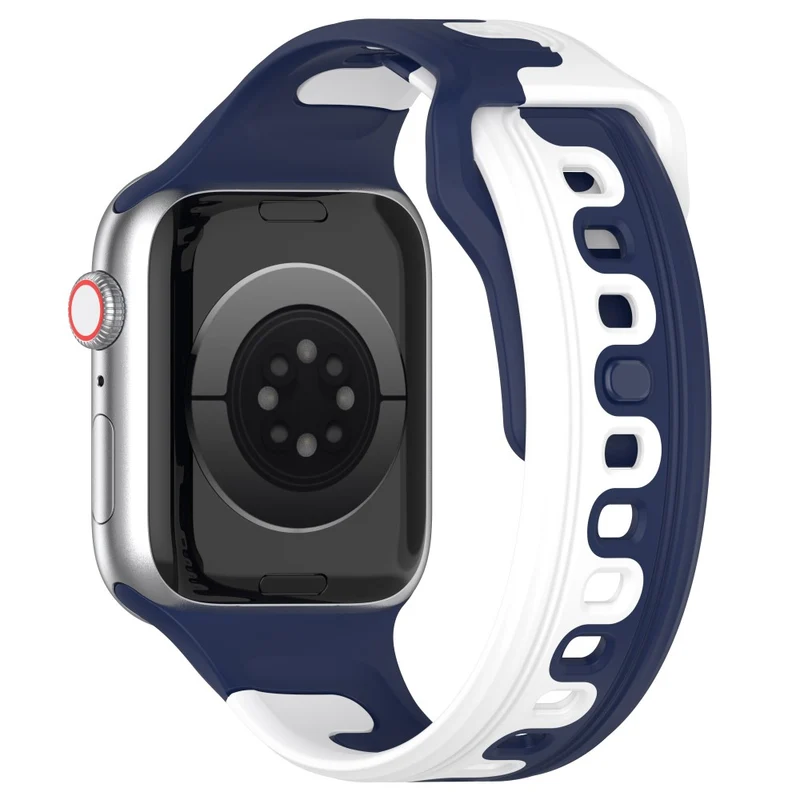 Watch Strap Apple Watch Series 9 8 7 41mm / SE (2023) SE (2022) SE Series 6 5 4 40mm / Series 3 2 1 38mm Dual-color Silicone Band - Black / Red